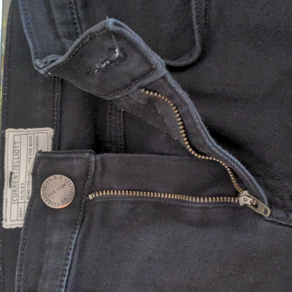 Current/Elliott Black Denim Jeans Distressed Pants - Picture 6 of 6
